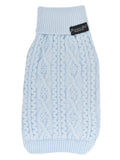 Cable Knit Sweater Powder Blue – Soft & Warm Dog Apparel: M