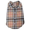 Tan Plaid Shirt: Tan / X Small