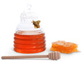 Gold Bee Honey Jar with Dipper