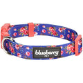 Spring Floral Pattern  Light-weighted Adjustable  Dog Collar: Irish Blue / Small