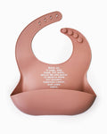 Meal Blessing Silicone Bib: Rose Pink