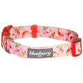 Spring Floral Pattern  Light-weighted Adjustable  Dog Collar: Rose Baby Pink / Small