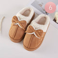 6Pairs - Bow Accent Fuzzy Plush Home Indoor Floor Slippers