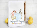 Dog Mahjong with Mahgirls Tea Towel