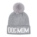 HatPhile Dog Mom PomPom Knit Beanie – Cozy Toque Stocking for Moms: Gray Gray