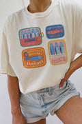[G2031X-OTS] TINNED SARDINES COLLAGE OVERSIZED TEE: WHITE / S/M
