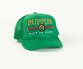 Pup Lux Metallic Gold Puff Embroidery | Trucker Cap: GREEN / M/L