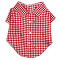Check Trees Shirt: Red/White / Small