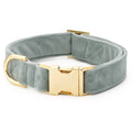 Sage Velvet Fall Dog Collar-LARGE