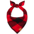 Red and Black Check Flannel Dog Bandana