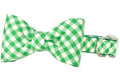 Green Picnic Plaid Bow Dog Collar
